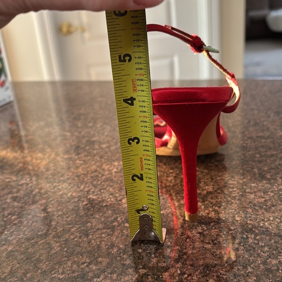 VALENTINO GARAVANI LADIES RED SILVER CRYSTAL HEEL SANDAL-9.5-WEDDING-PARTY-PROM - Picture 14 of 14